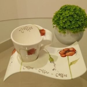 Taza y Plato Amapolas