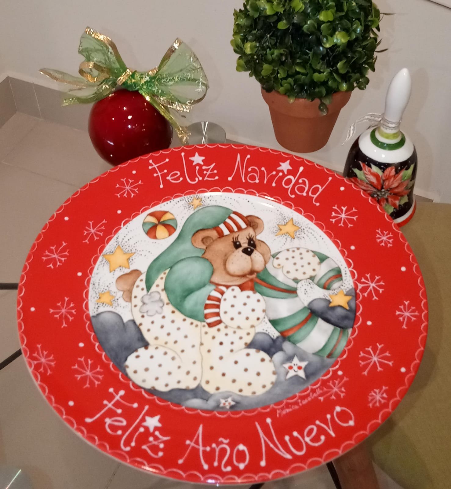Plato Navideño " Osito Navideño " - Imagen 2