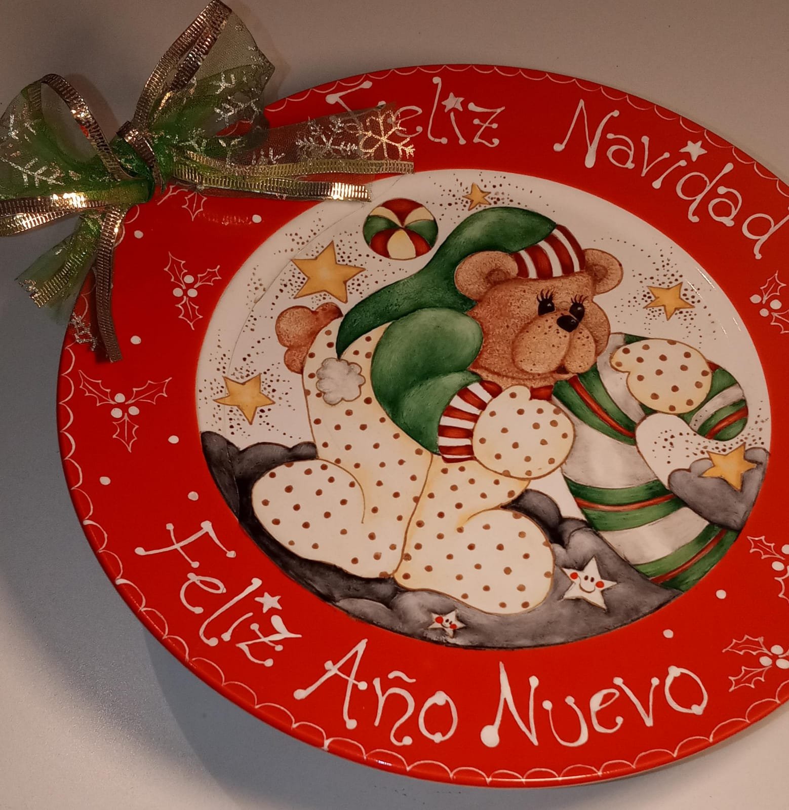 Plato Navideño " Osito Navideño " - Imagen 3