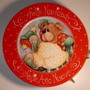 Plato Navideño " Osito Noel Soñado "